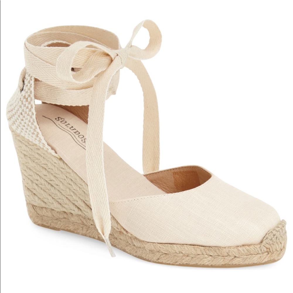 Ivory soludos wedge espadrilles